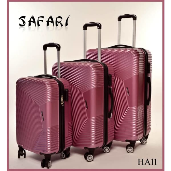Ensemble de 3 Valises SAFARI - Rose (HA11) Ensemble de 3 Valises SAFARI - Rose (HA11)